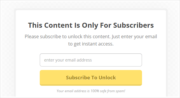 subscriber only example optin panda