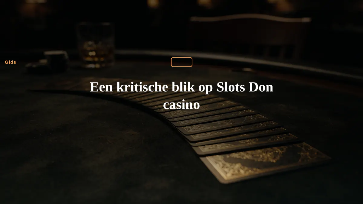 Een kritische blik op Slots Don casino