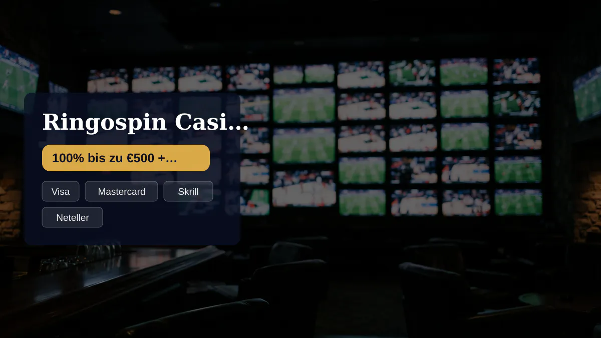 Ringospin Casino &mdash; Willkommensbonus 100% bis zu &euro;500 + 250 FS, Zahlungen: Visa, Mastercard, Skrill, Neteller, Sofort