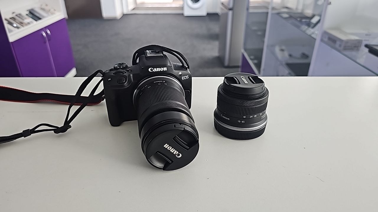 Скупка 📸 Canon EOS R50 + объективы RF-S 18–45mm и RF-S 55–210mm — современный беззеркальный фотоаппарат для фото и видео в Астане
