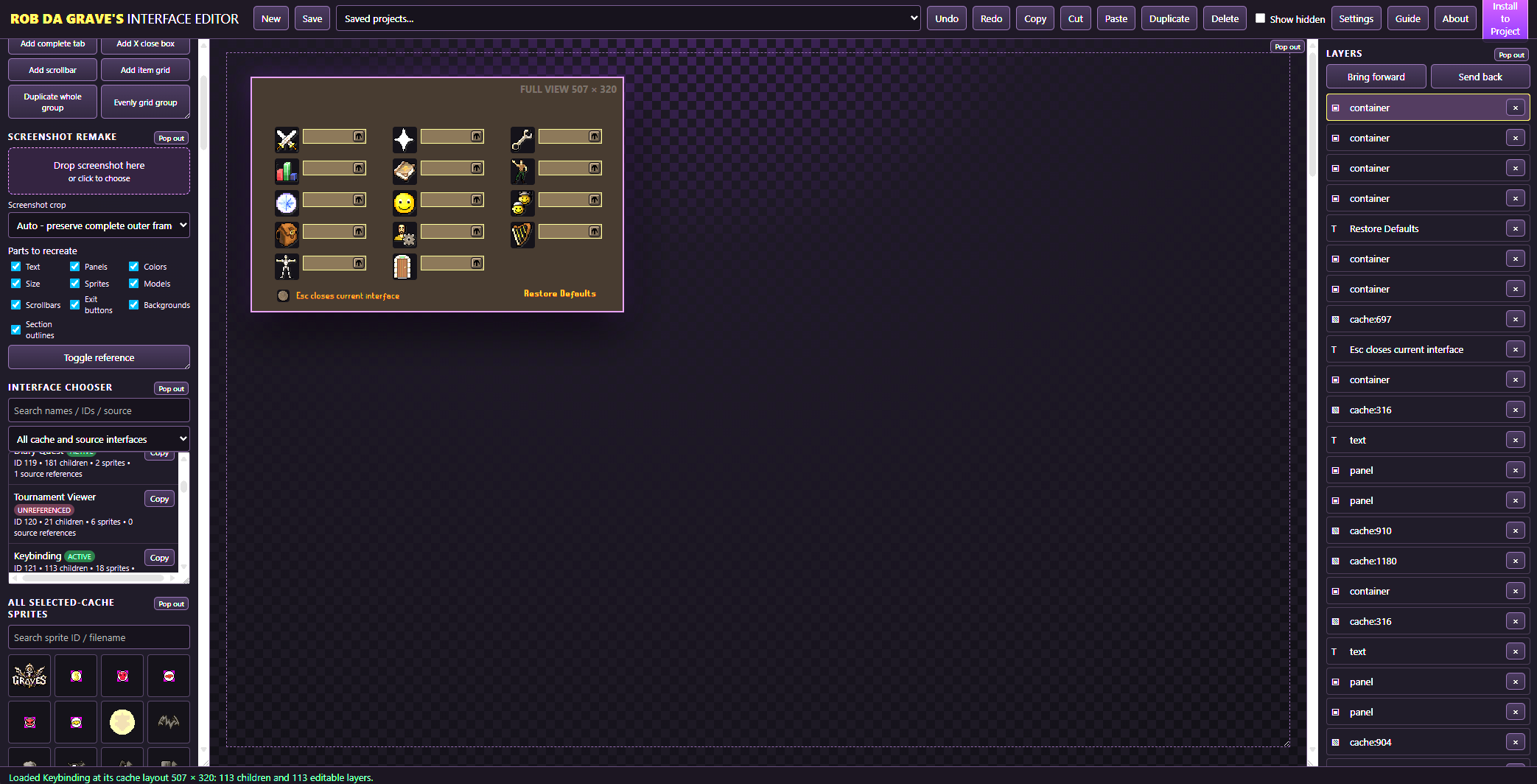 Interface Editor media