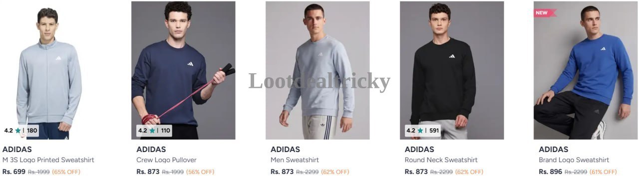 Adidas Sweatshirt Upto – Just 65% OFF | Exclusive Sale Discount