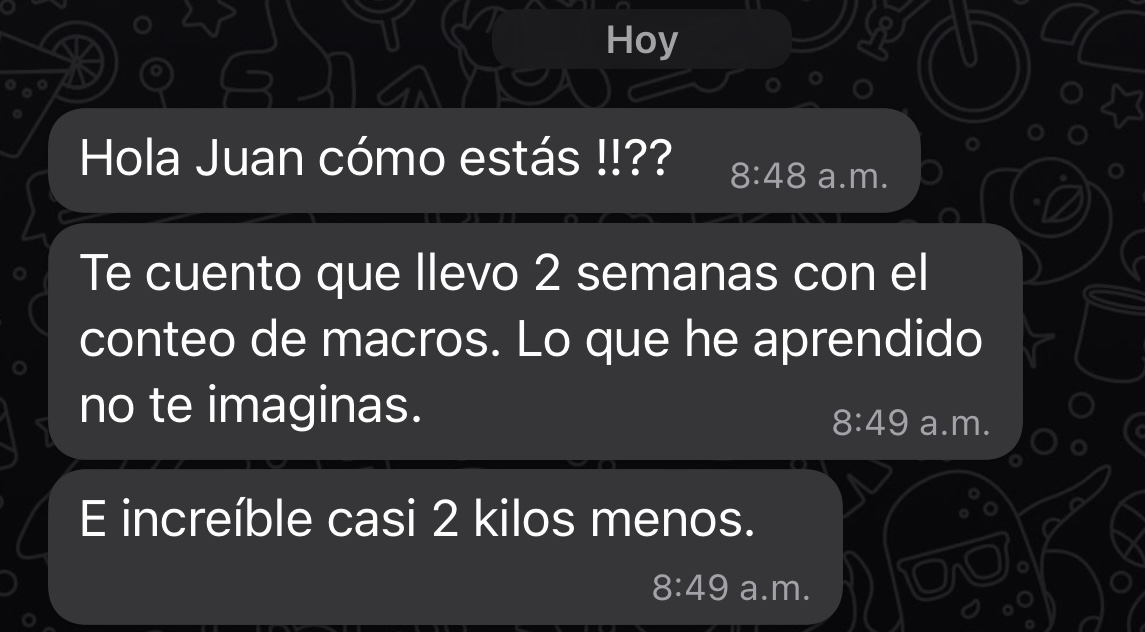 Mensaje de cliente