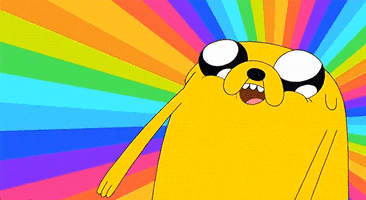 adventure time jake rainbow.gif