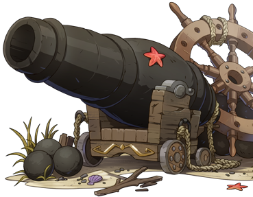 Patches' pirate cannon
