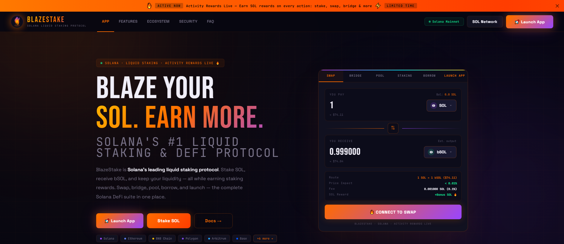 Screenshot of blaze-stake.org