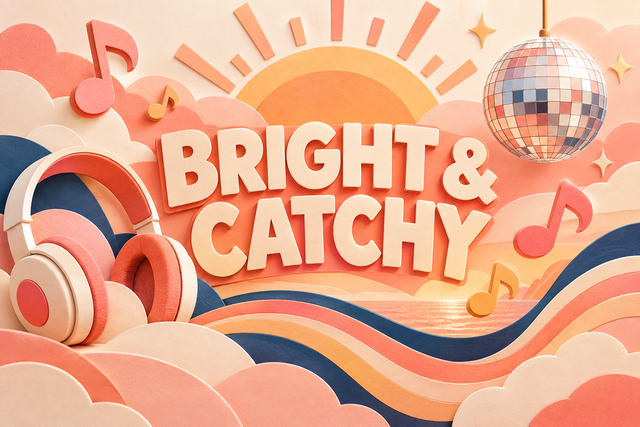 Bright and catchy K-pop listening mood concept illustration