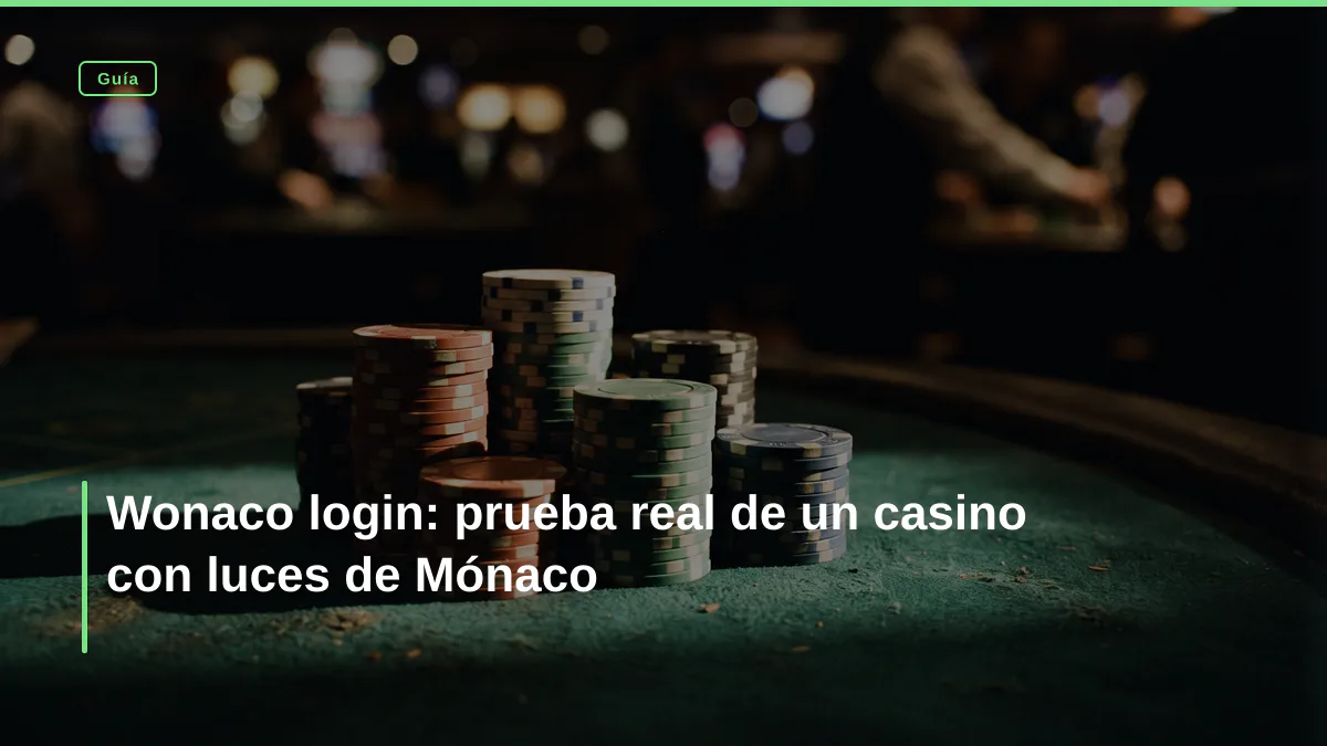 Wonaco login: prueba real de un casino con luces de Mónaco
