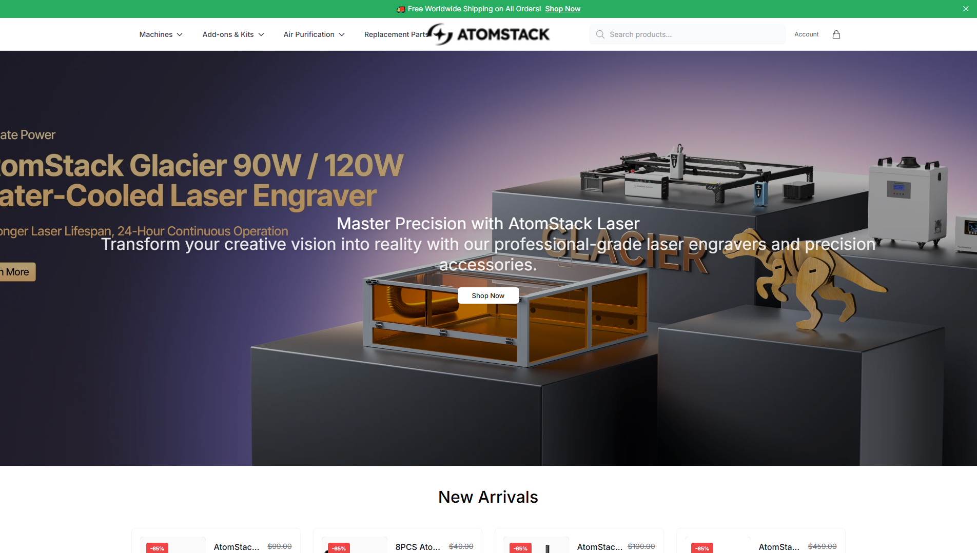 Stored capture of atomstackoutlet.shop