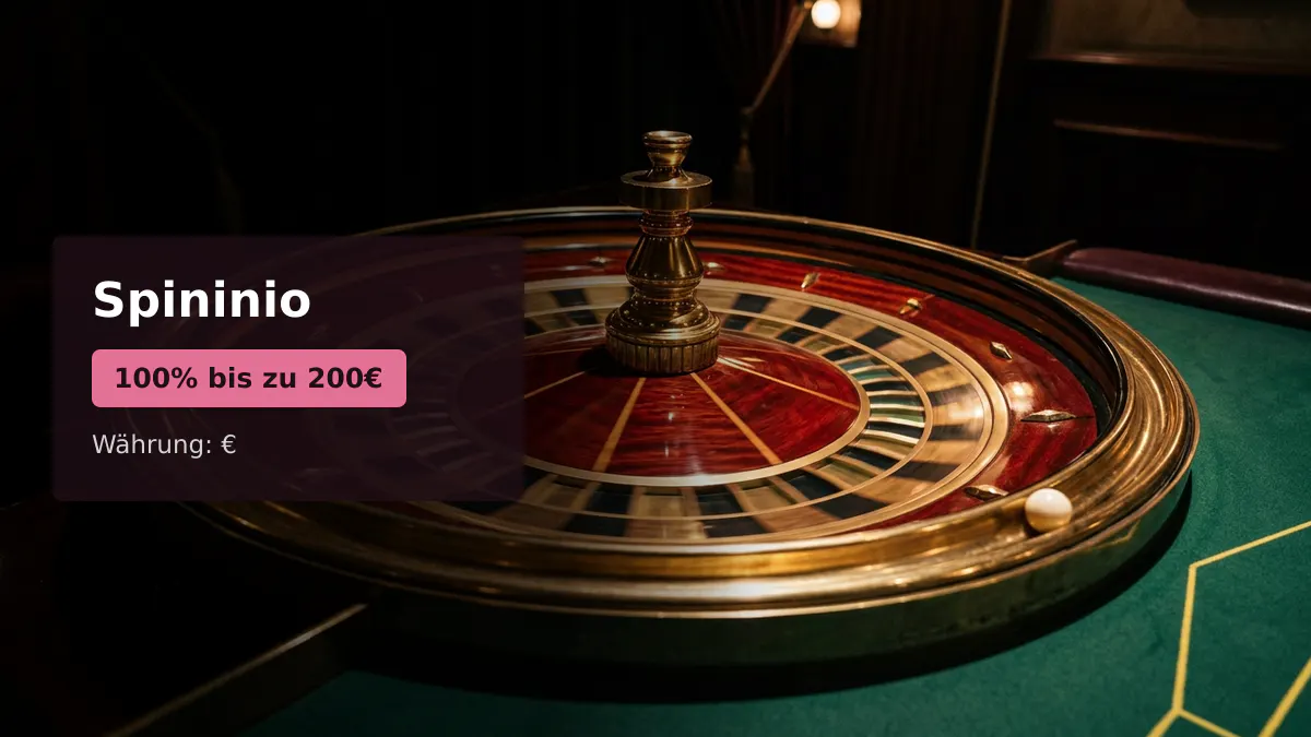 Spininio Casino — Willkommensbonus 100% bis zu 200€