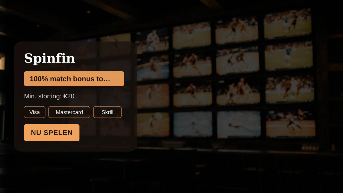 Spinfin casino — welkomstbonus 100% match bonus tot €2.000 + 150 FS, betalingen: Visa, Mastercard, Skrill, Neteller, Paysafecard