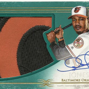 2017 Topps Definitive Collection Baseball Adam Jones Patch Autograph Green Parallel 20/25