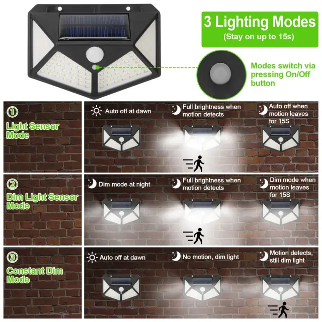 solar powered wall security light