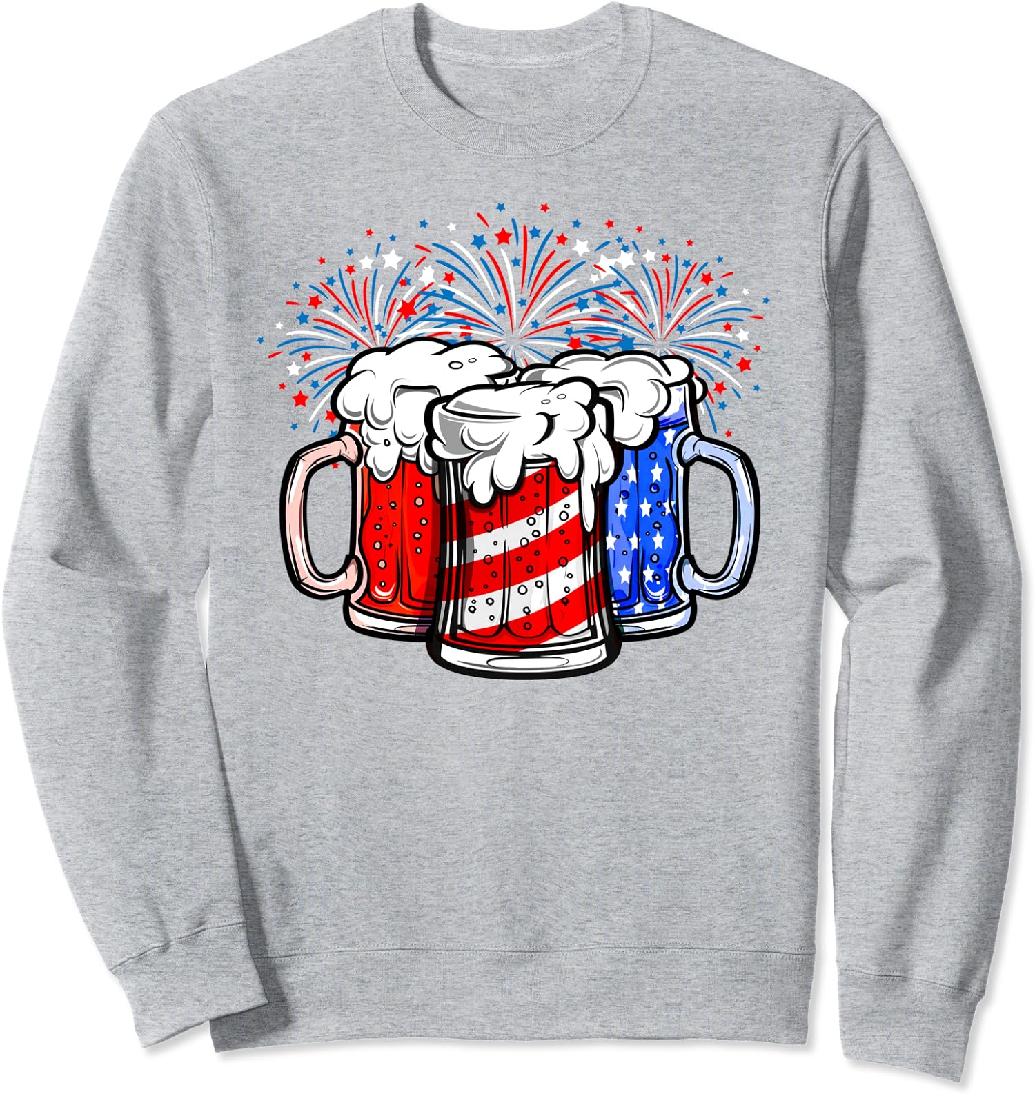 American Flag Beer Lover Red White And Blue Flag Unisex Crewneck Sweatshirt