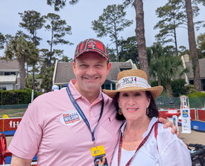 Dr. Galloway meeting with leaders at the Heritage Golf Tournament