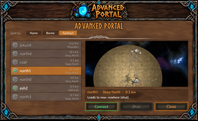 Advanced Portal window