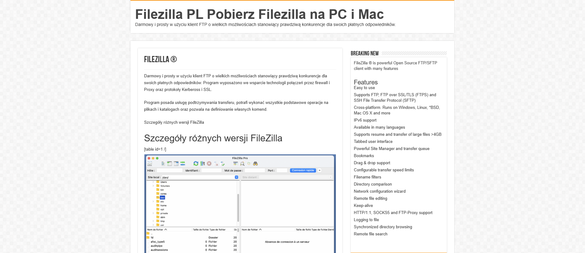 Screenshot of filezilla.pl