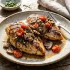 Grilled Chicken with Savory Mushroom Sauce Delights Diners