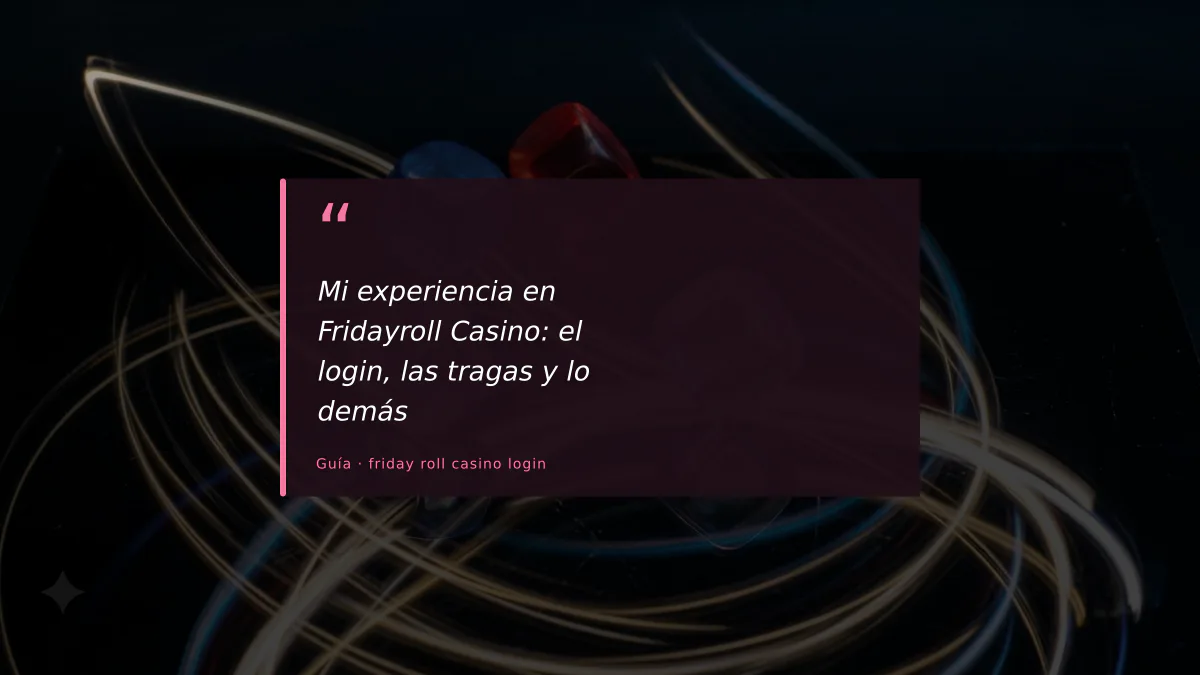 Mi experiencia en Fridayroll Casino: el login, las tragas y lo demás