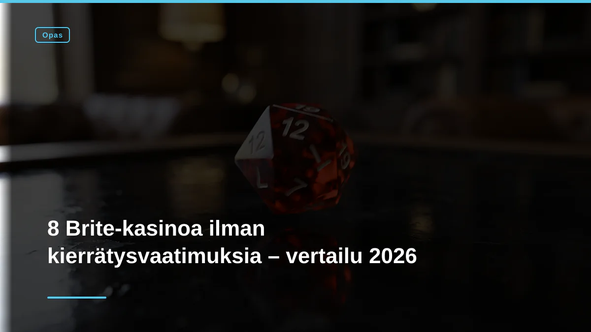 8 Brite-kasinoa ilman kierrätysvaatimuksia – vertailu 2026