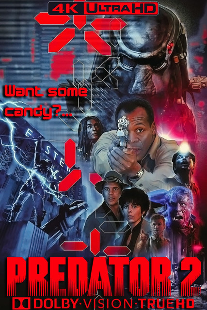 Predator 2 1990, 4K, MOVIE, COVER, POSTER, FILM, BOX, ART