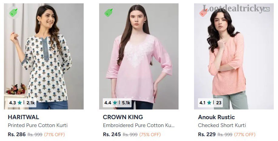 Kurta Kurtis Under Offer Image