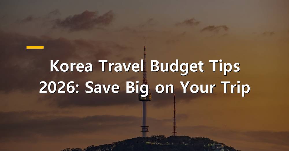 Colorful Korean traditional buildings and street food stalls, representing a vibrant but affordable travel experience.