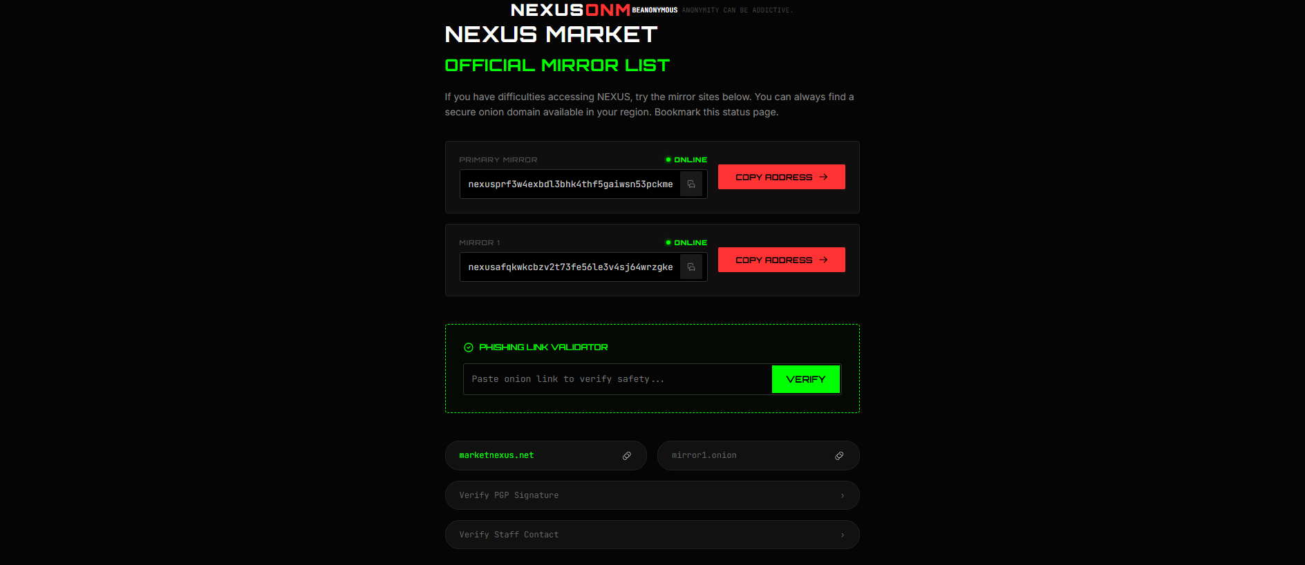 Stored capture of darknet-nexus.com