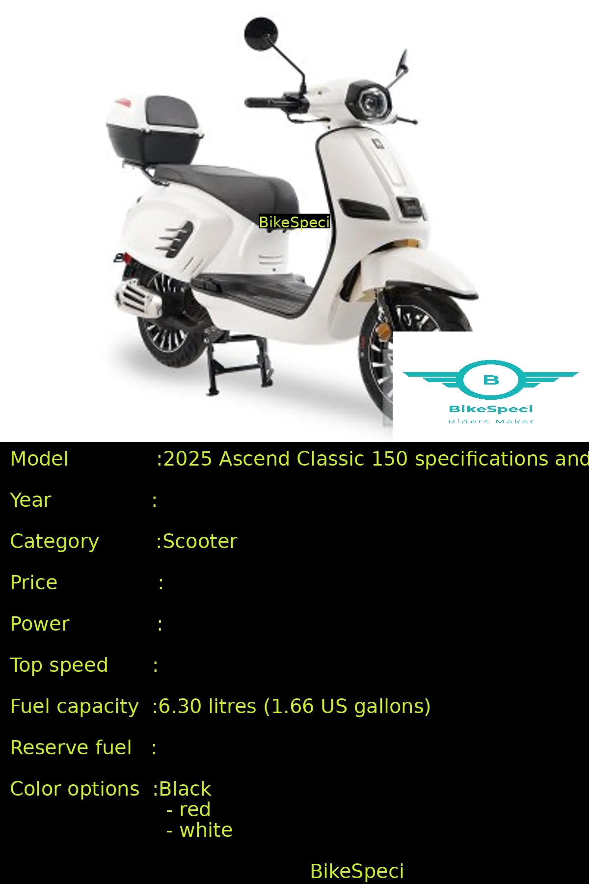2025 Ascend Classic 150 scooter side profile 2025 Ascend Classic 150 scooter side profile