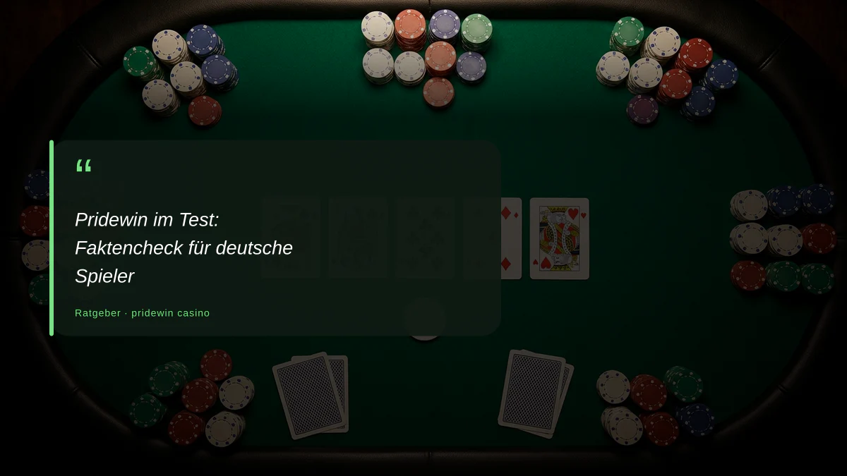 Pridewin im Test: Faktencheck für deutsche Spieler