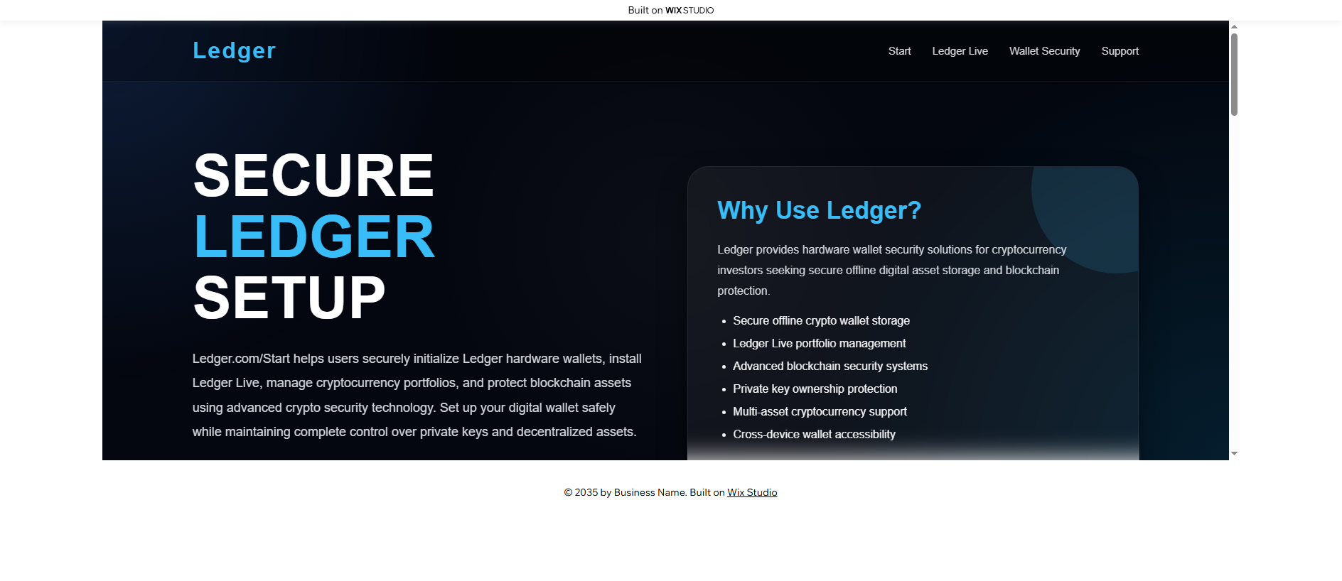 Screenshot of starten-ledge.wixstudio.com