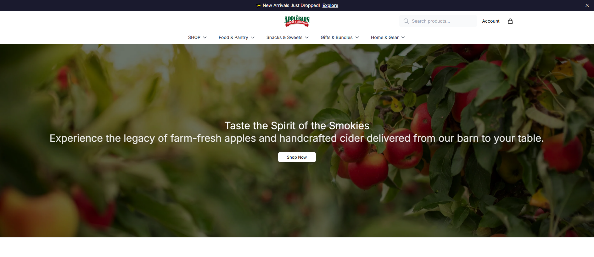 Stored capture of applebarncidermillhq.shop