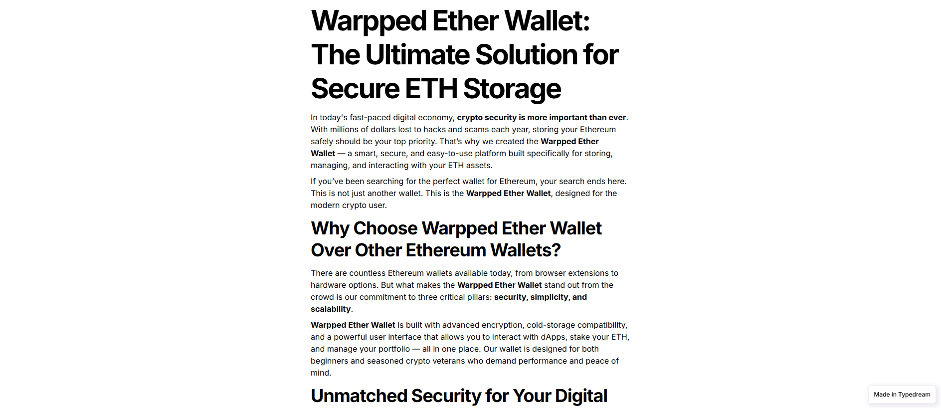 Stored capture of warpped-ether-cloud-sso.typedream.app