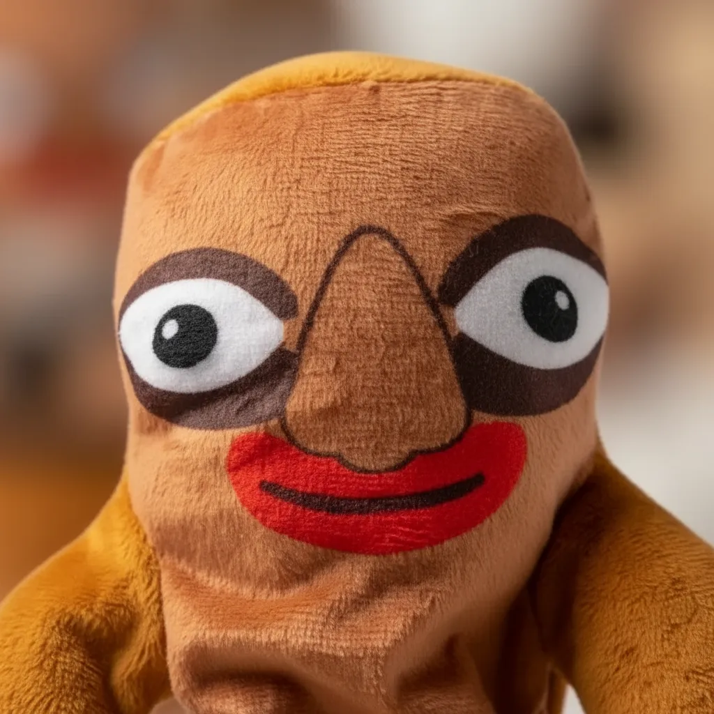 Detalle de la textura del peluche interactivo Tralala marr&oacute;n claro