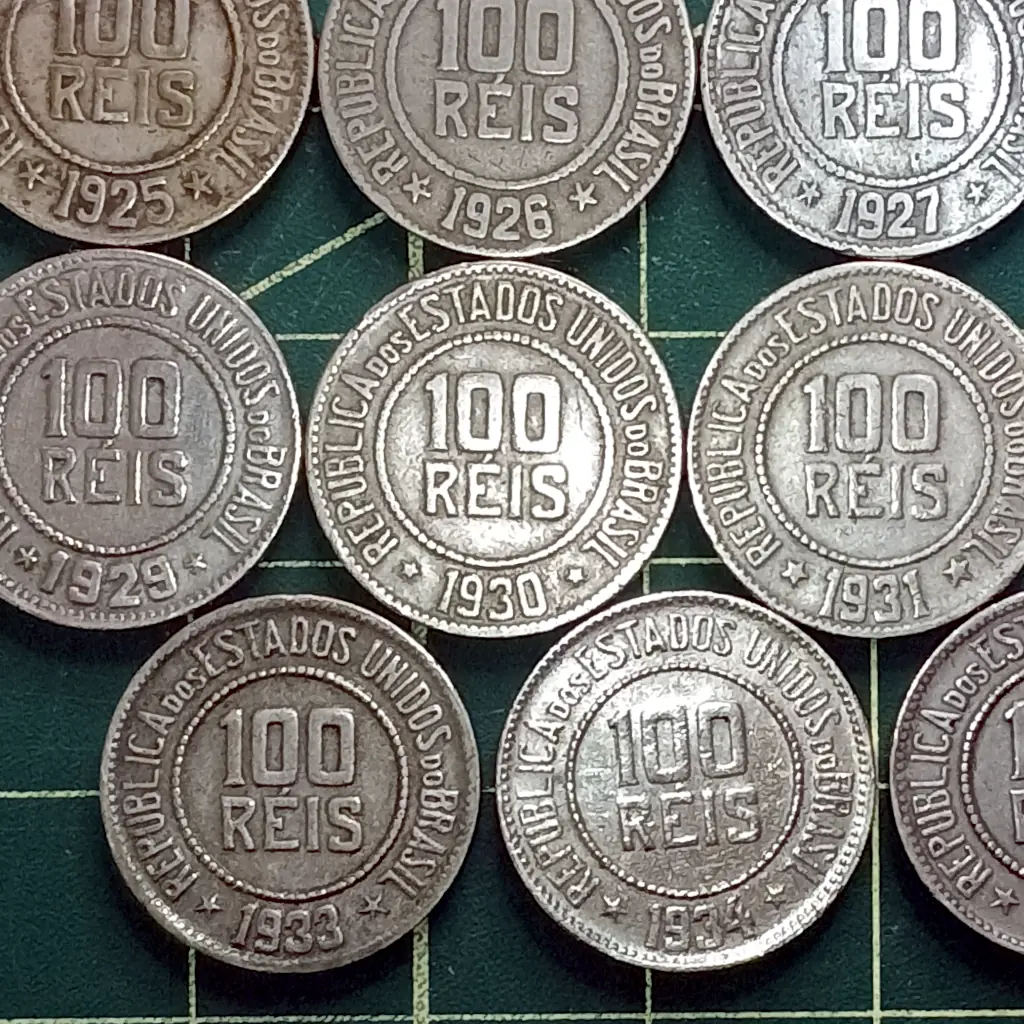 Lote: 14 Moedas 100 Réis Sem Repetir Data MBC +1 de Brinde - Foto 7