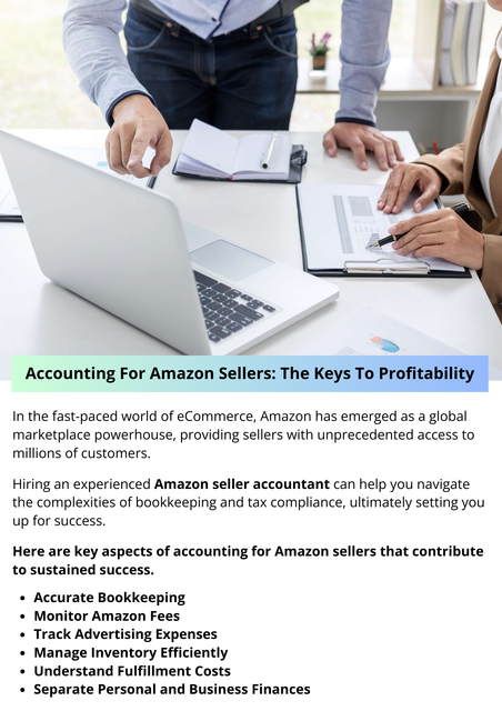 Successful accounting for Amazon sellers involves a combination of meticulous record-keeping, understanding the various costs associated with selling on the platform and staying compliant with tax regulations. By implementing key practices, sellers can not only optimize their profitability but also build a solid foundation for long-term success in the competitive world of eCommerce. To know more visit here https://www.esenshi.com/amazon-fba-accounting-services