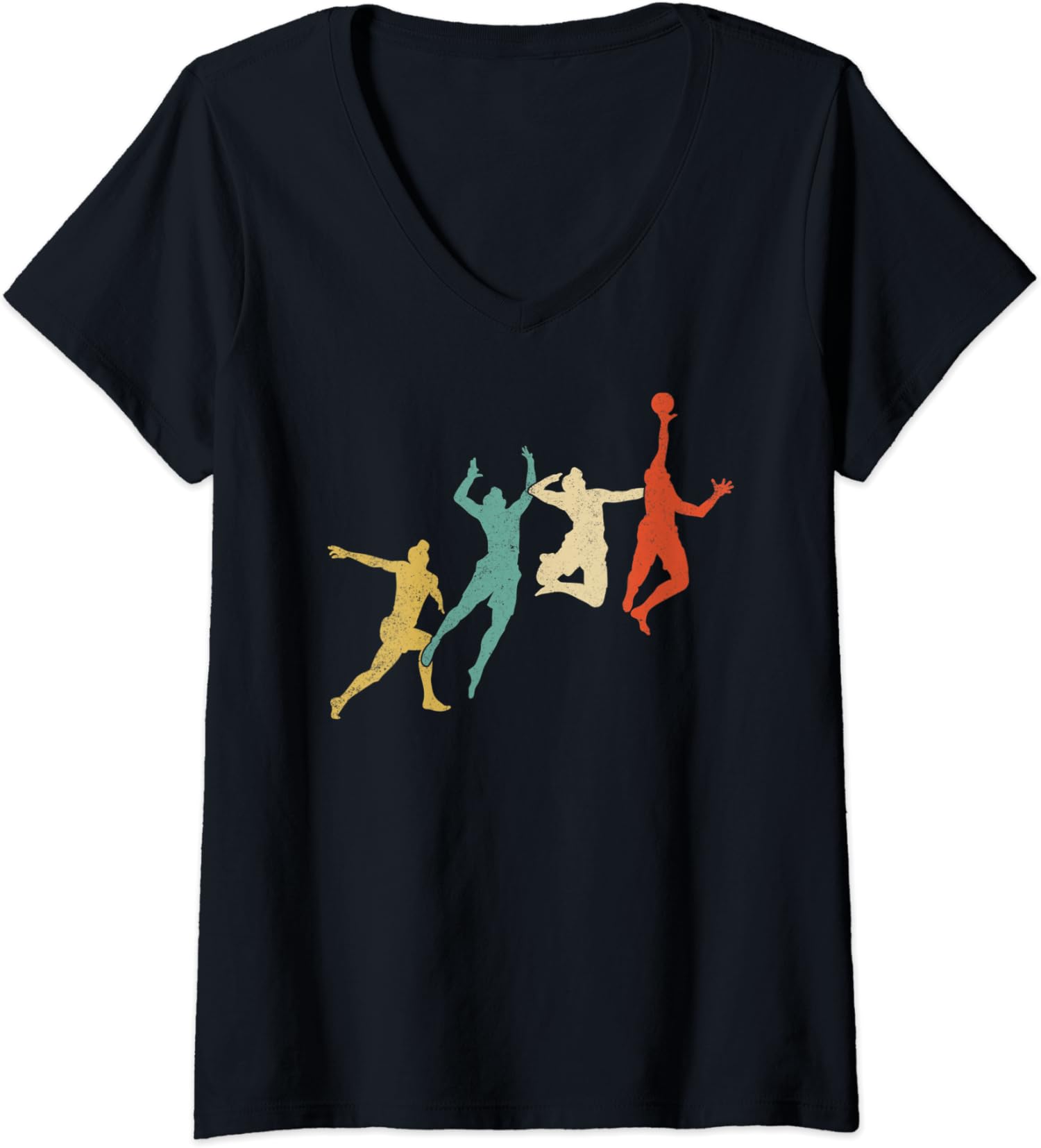 Volleyball Player Retro Spike Team Sports Gift Ladies’ V-Neck Tshirt
