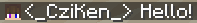 A message in the chat