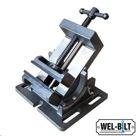 Tilt Type Vice, 75mm Cap, Mill Drill with Graduations and Adjustable Base Plate