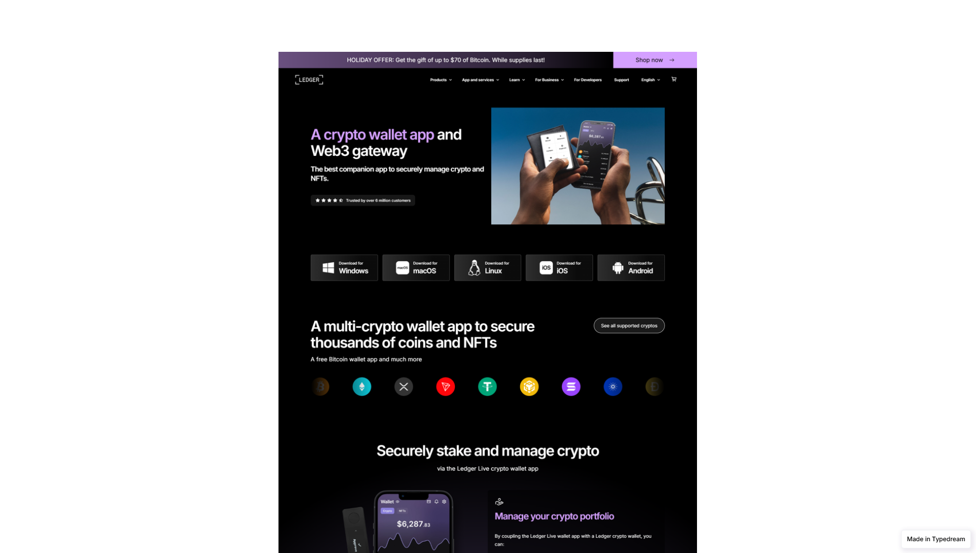 Stored capture of faq-us-ledgercom-web.typedream.app