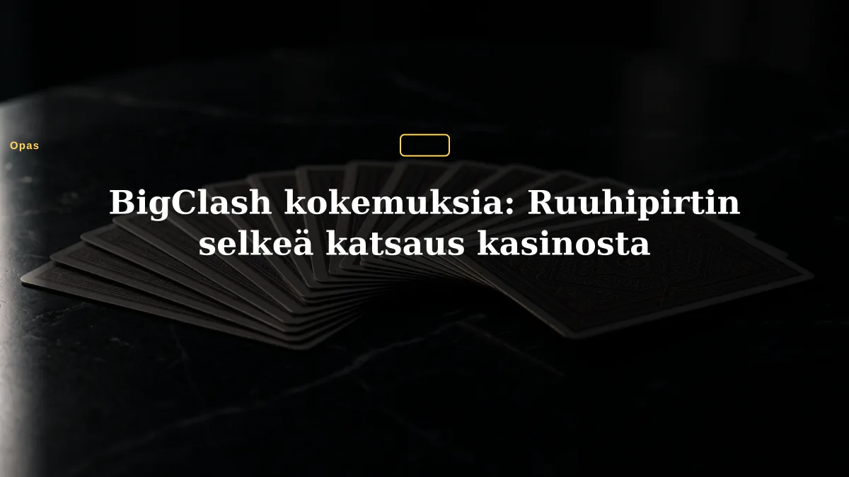 BigClash kokemuksia: Ruuhipirtin selkeä katsaus kasinosta
