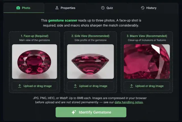 Gemstone identification example