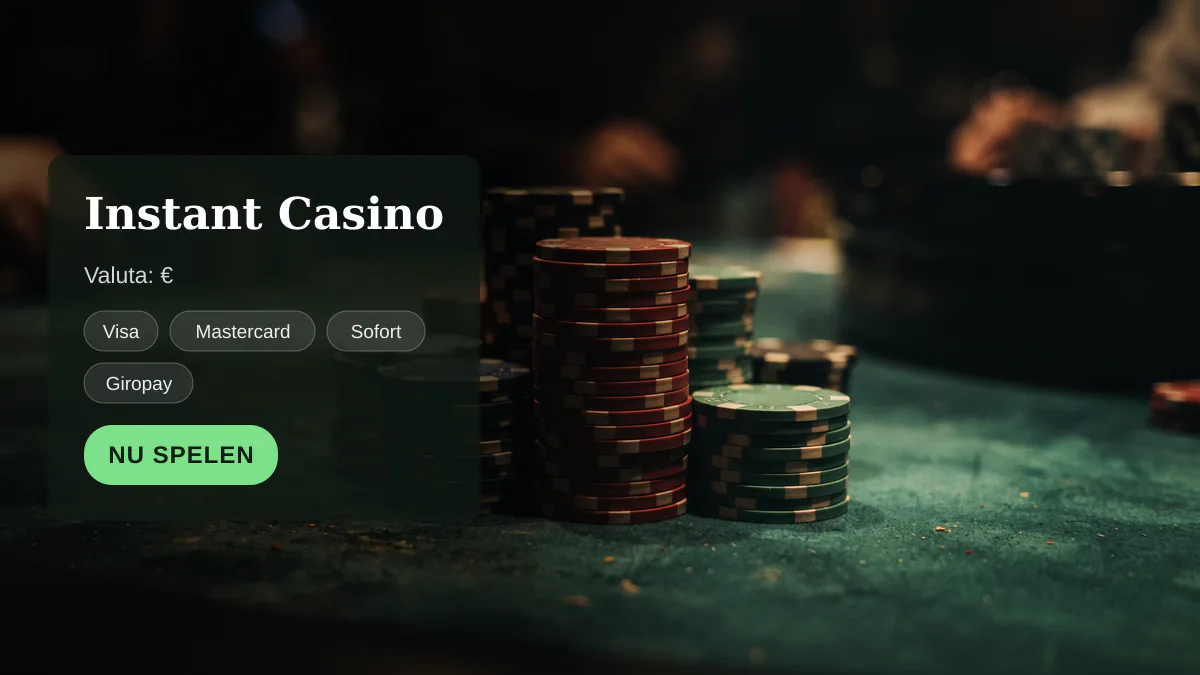 Instant Casino — welkomstbonus 200% tot €7.500 + 25 FS, betalingen: Visa, Mastercard, Sofort, Giropay, Pix