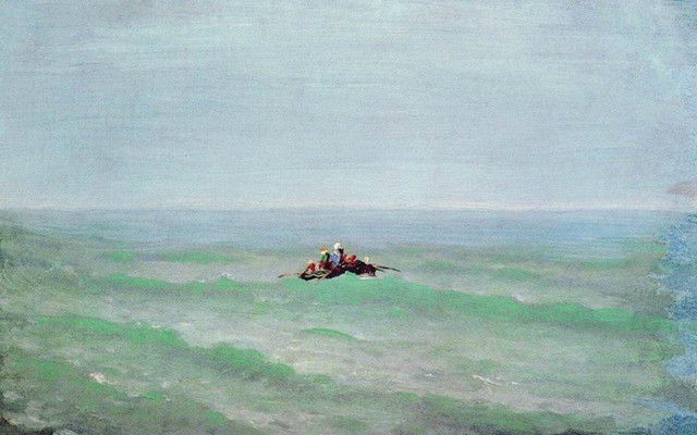 Лодка в море Крым До 1875