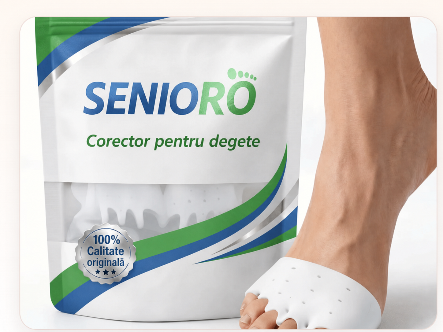 Senioro     ToeAlign pentru separarea și alinierea confortabilă a degetelor