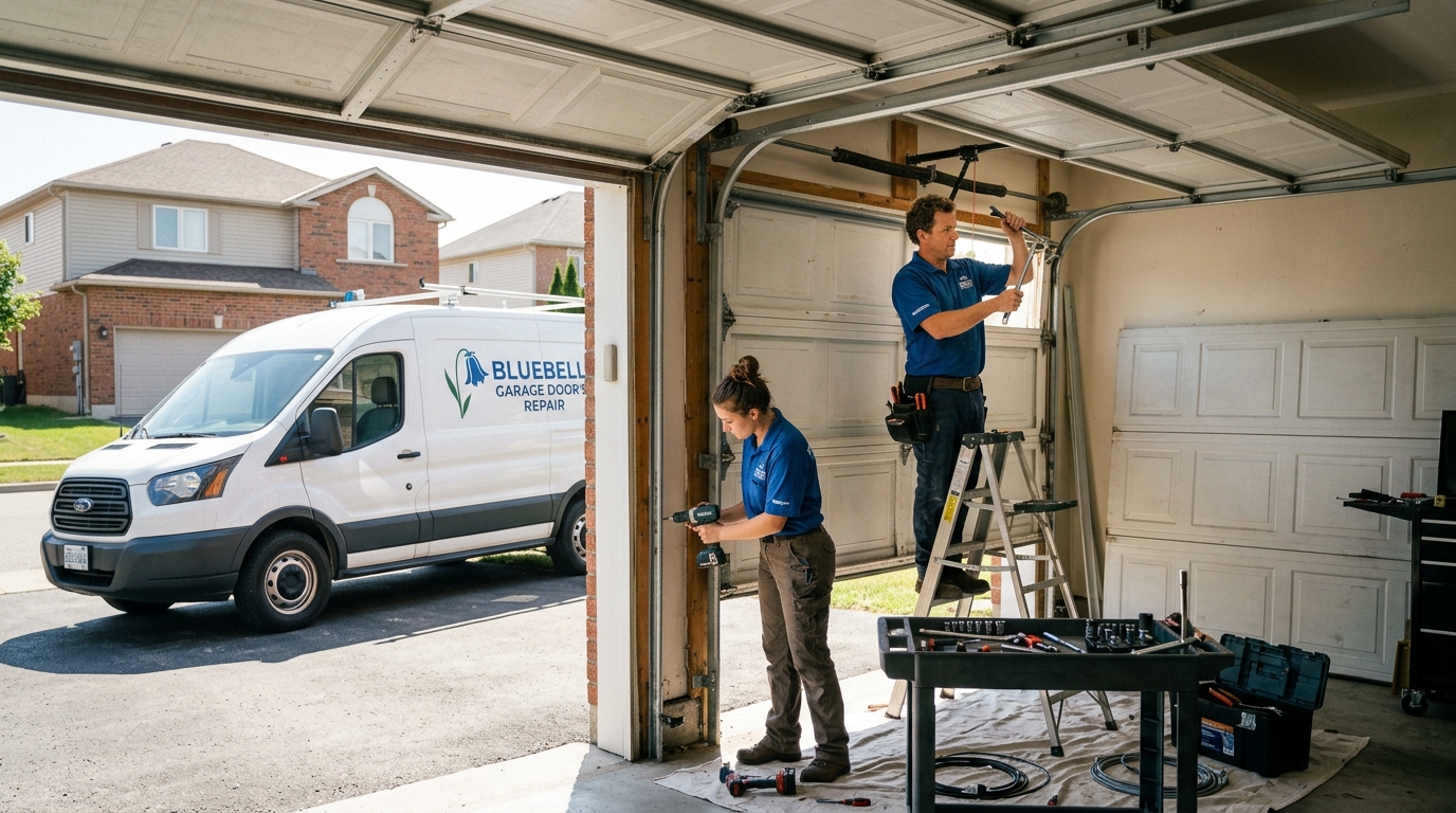 Garage door repair technician at work in Livermore CA
