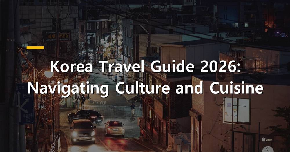 Traditional Korean street market with vibrant food stalls