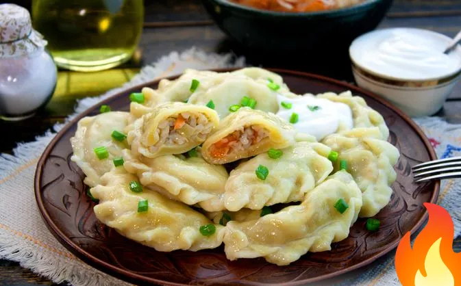 Постер Вареники с гречкой и квашеной капустой