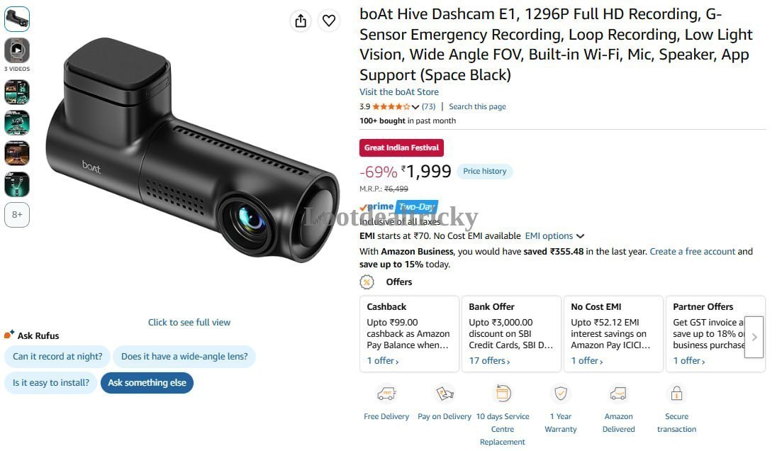Boat Hive Dashcam – Just ₹1999 | Loot Ka Maal Boat Hive Dashcam – Just ₹1999 | Loot Ka Maal