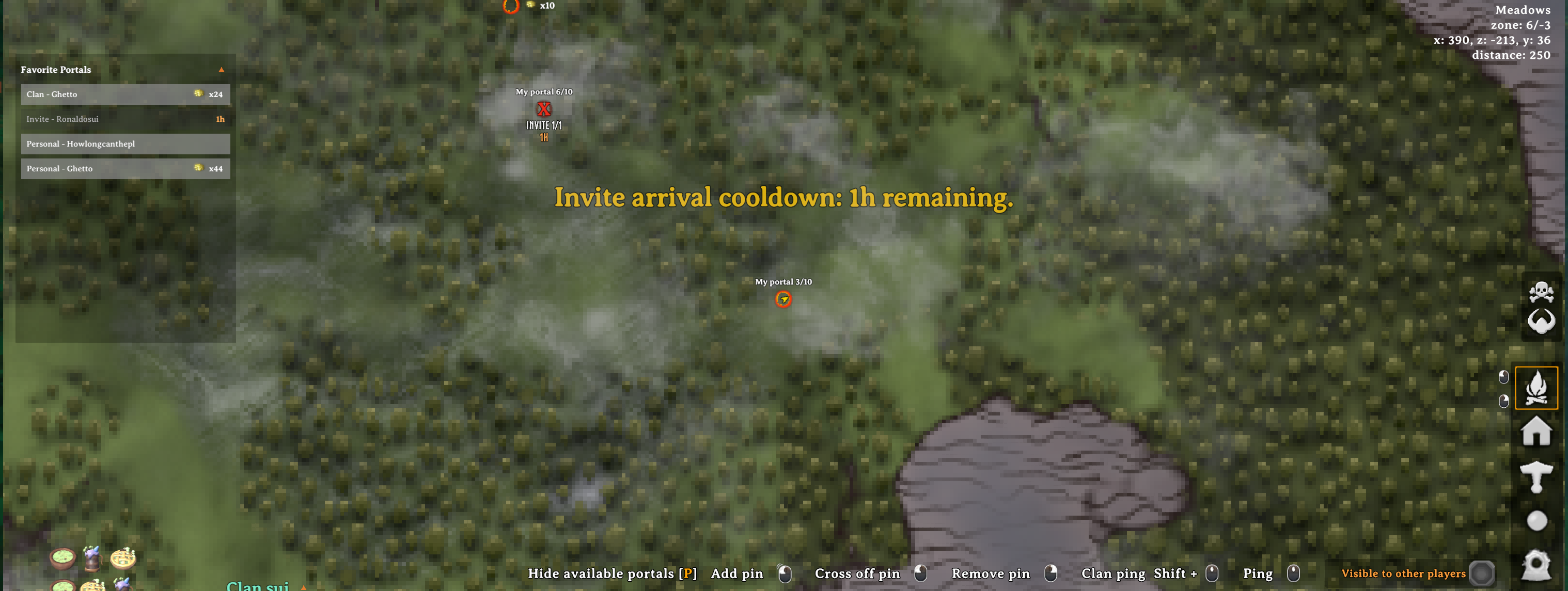 Invite portal cooldown